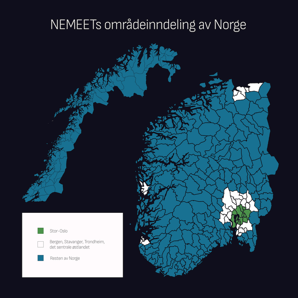 NEMEET Norway map